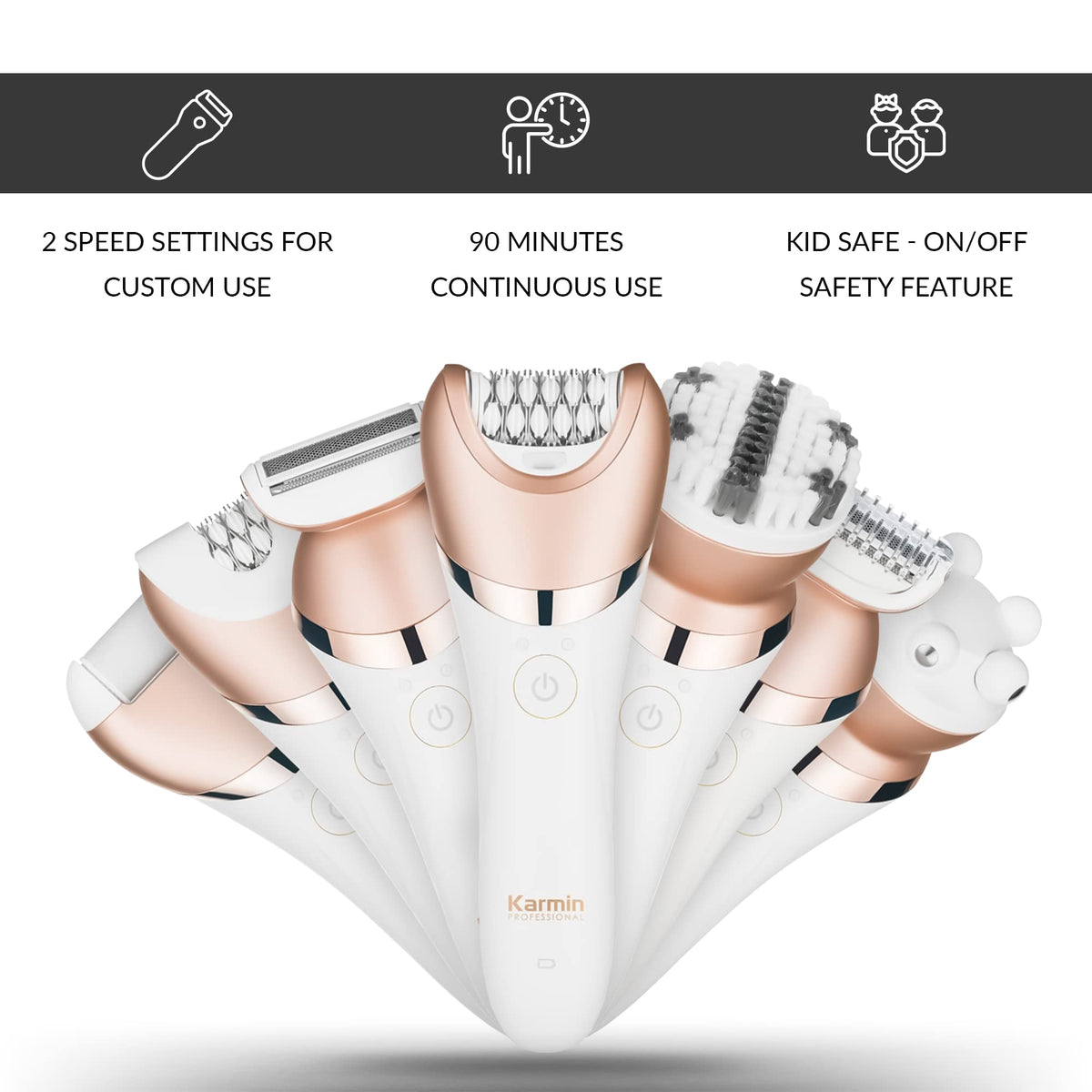 Cordless Waterproof 5 in1 Wet Dry Epilator P5321