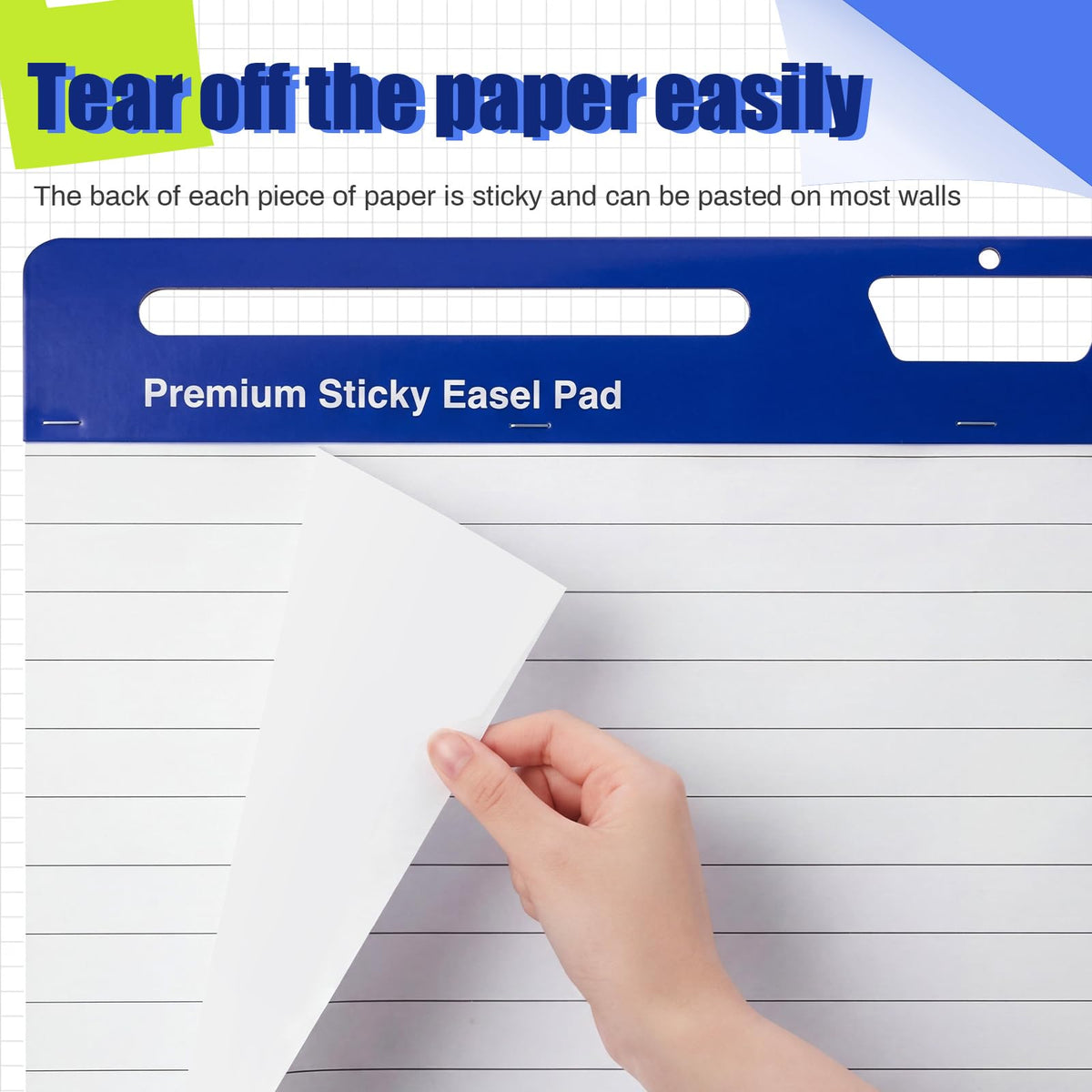 12 Pads White Lined Sticky Easel Pad 25 in x 30 in R314