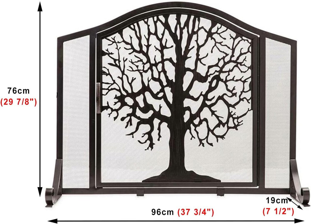 Wrought Iron Fireplace Screen with Locking Doors V68178