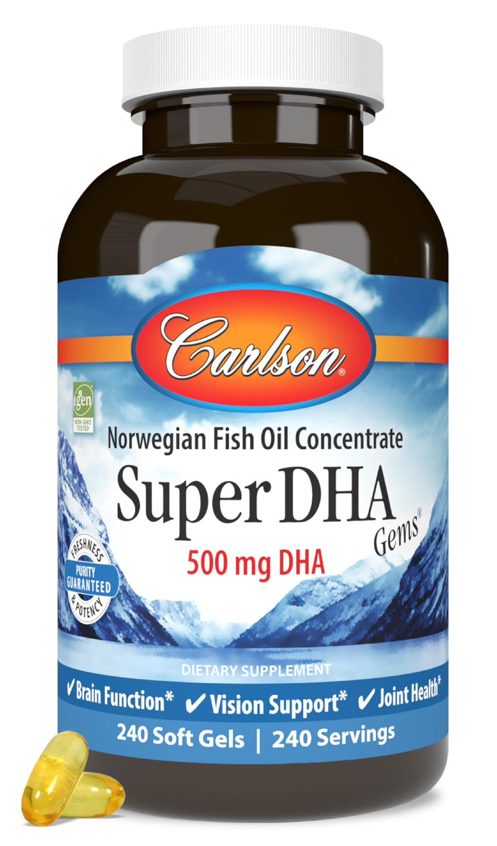 DHA Supplements 500 mg 240 Softgels V7037