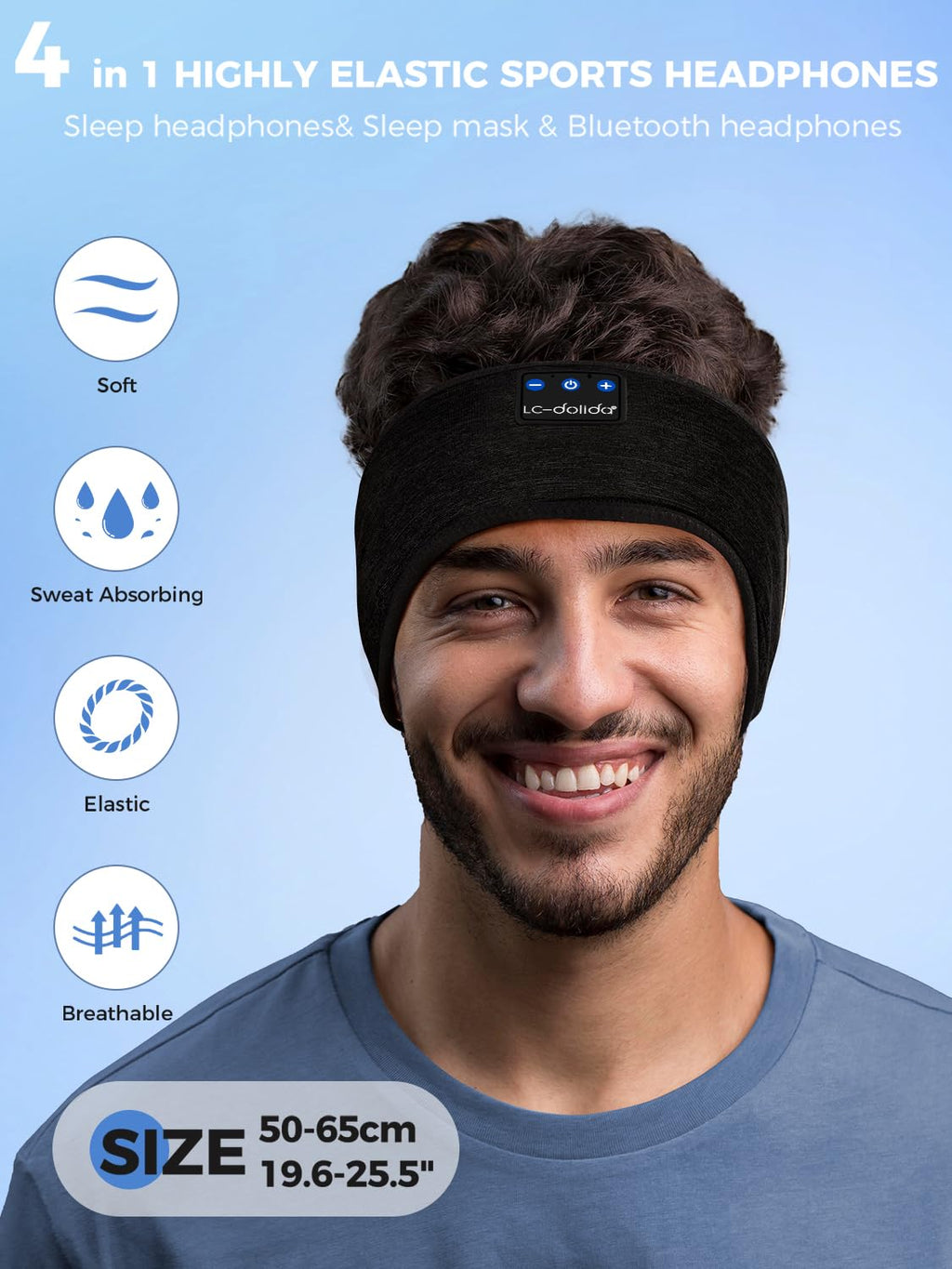 Bluetooth Sleep Headphones Sweat Resistant Wireless Headband S229