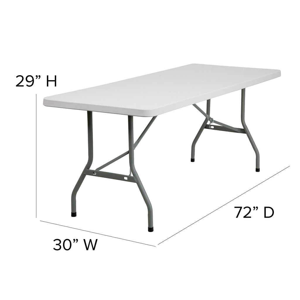 6-Foot White Plastic Folding Table B81602
