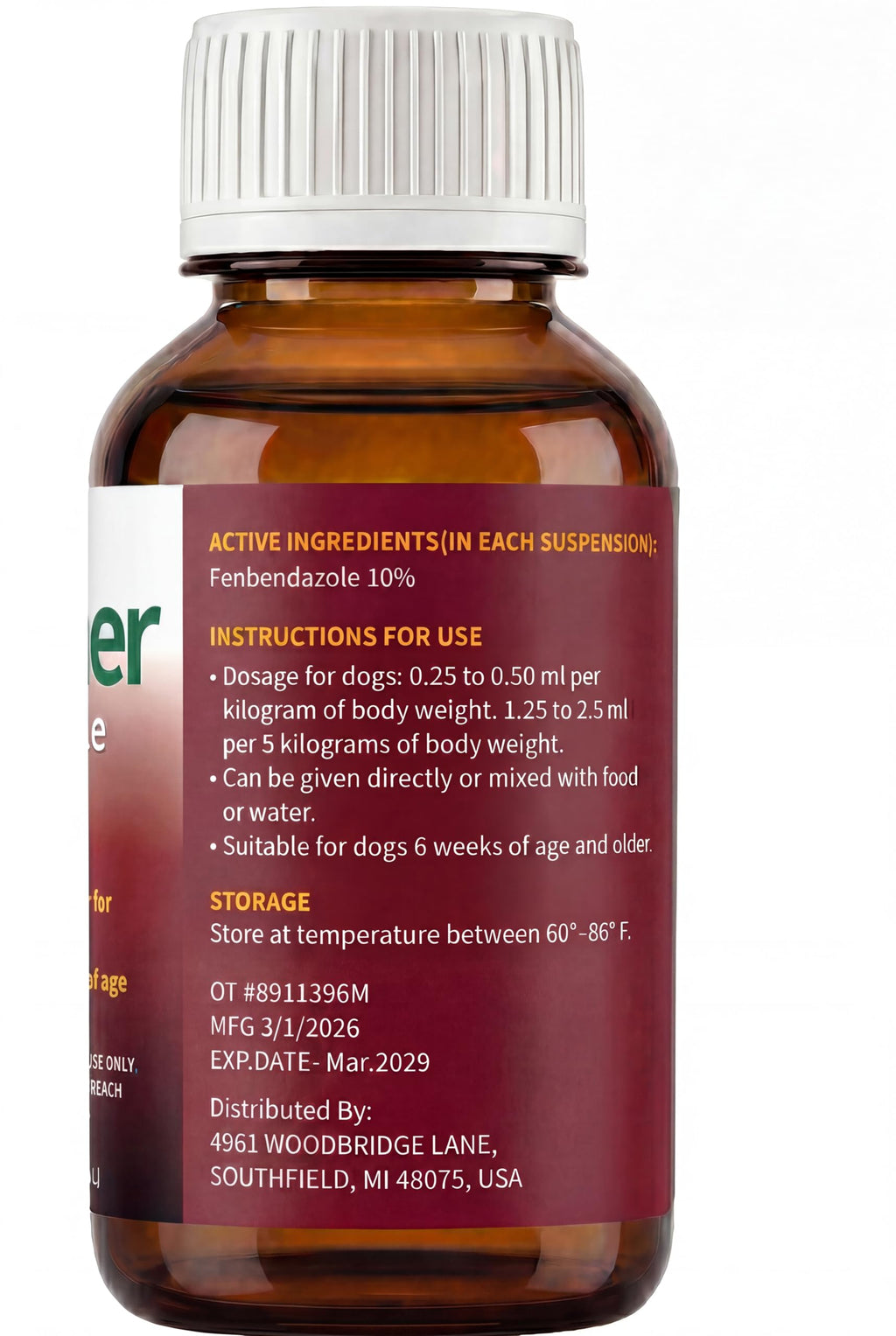Dewormer Liquid for Dogs M108809