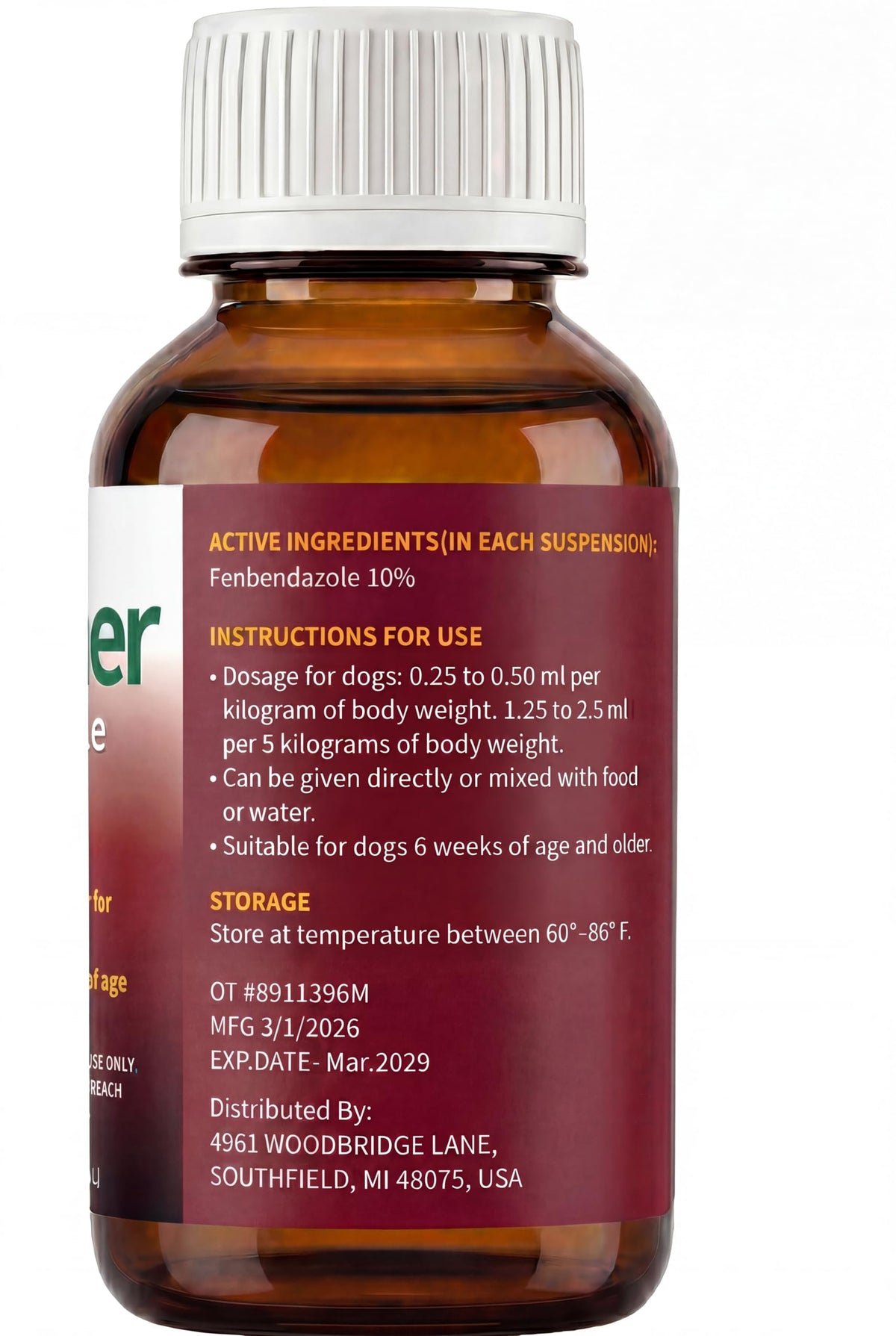 Dewormer Liquid for Dogs M108809