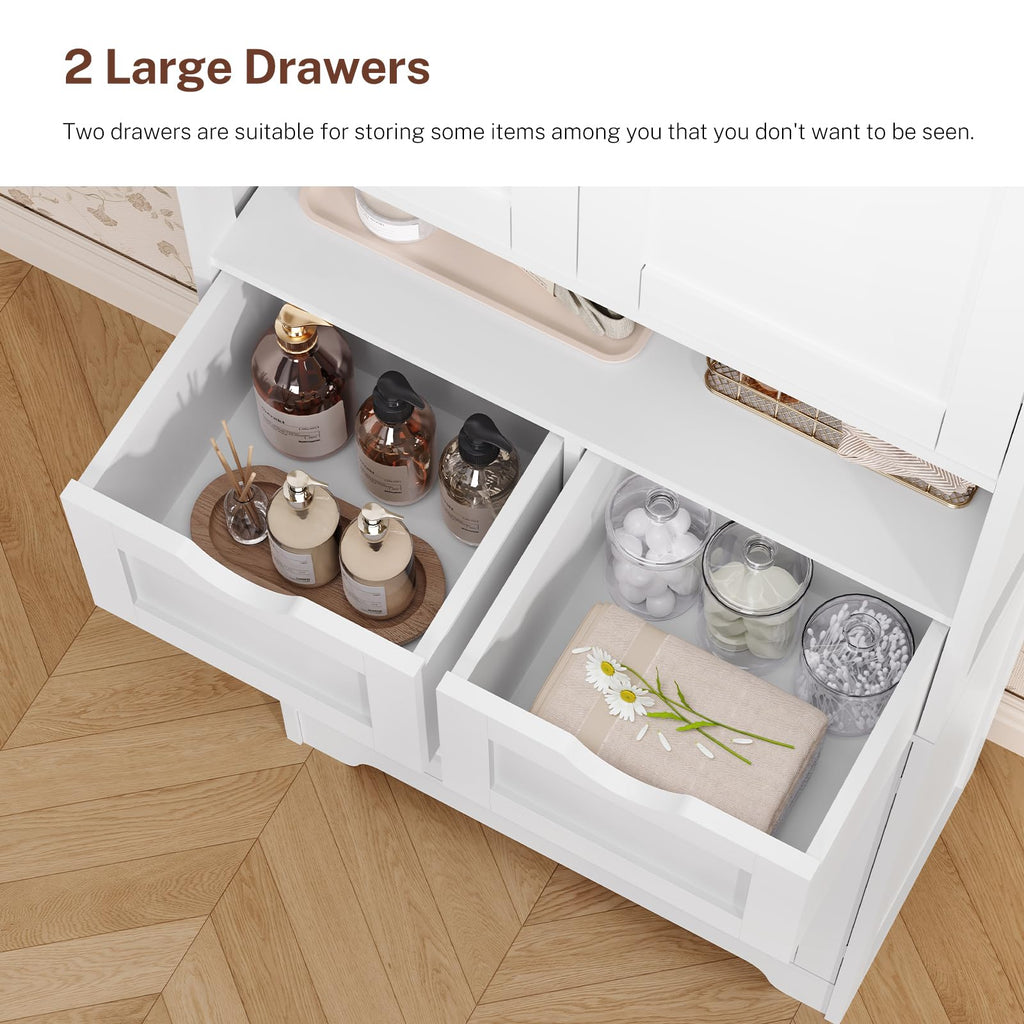Tall Bathroom Storage Cabinet with 4 Doors L408