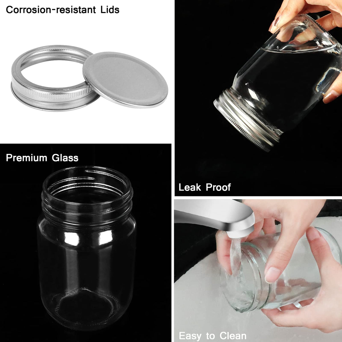 12 oz Glass Mason Jar, 20 Pack Canning Jars with Lids O330182