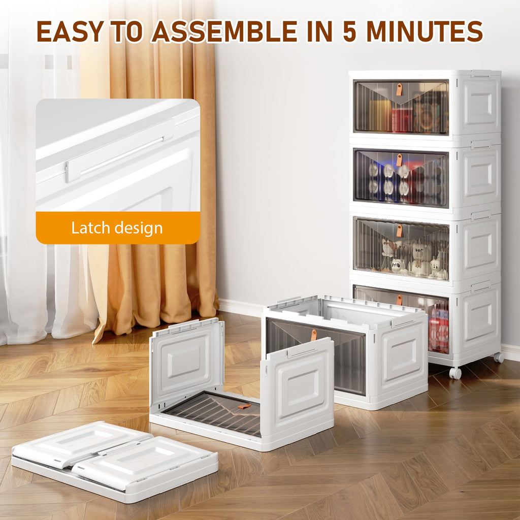 Closet Organizers and Storage with Wheels, 23QT White Y9165