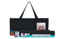 Black Soft Bag 166 White Engraved Tiles Mahjong Set E203980