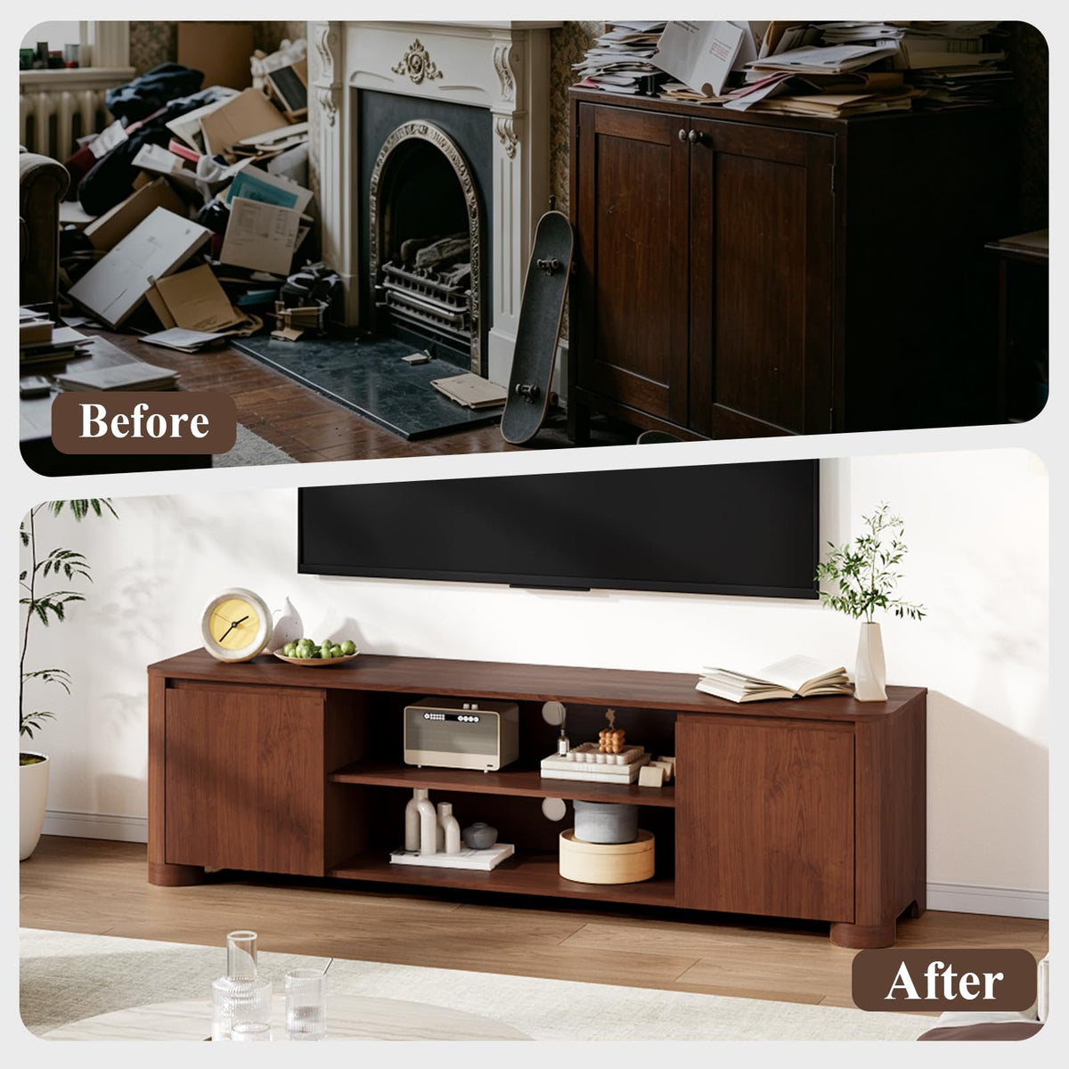 70" Walnut TV Stand X319107