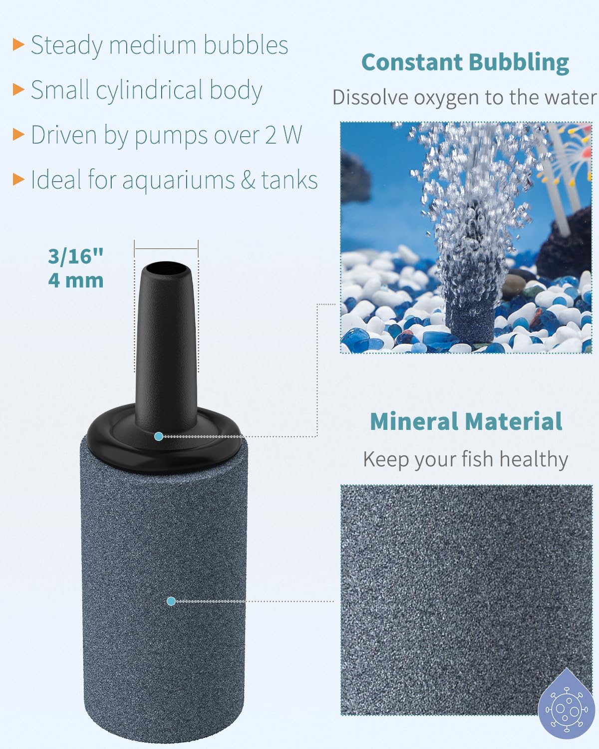 1 Inch Aquarium Air Stone 10 Pack J71202