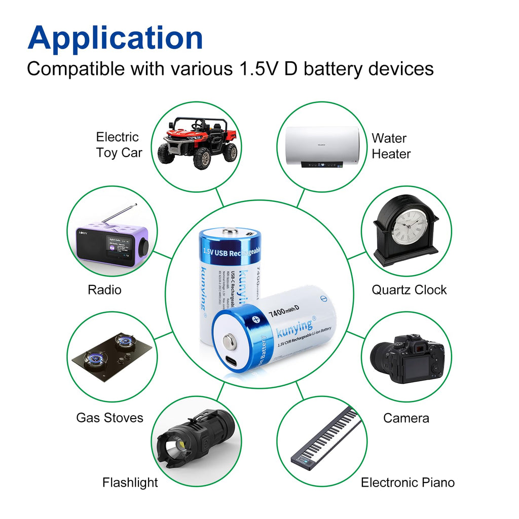 Rechargeable D Batteries with Charging E9952