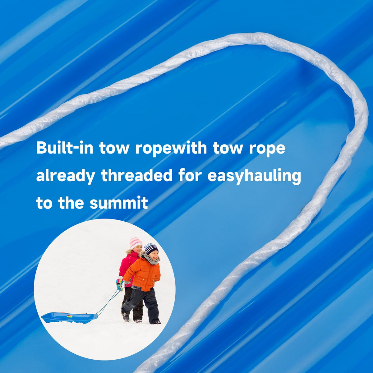 35 inch Plastic Snow Sled with Leash G7899