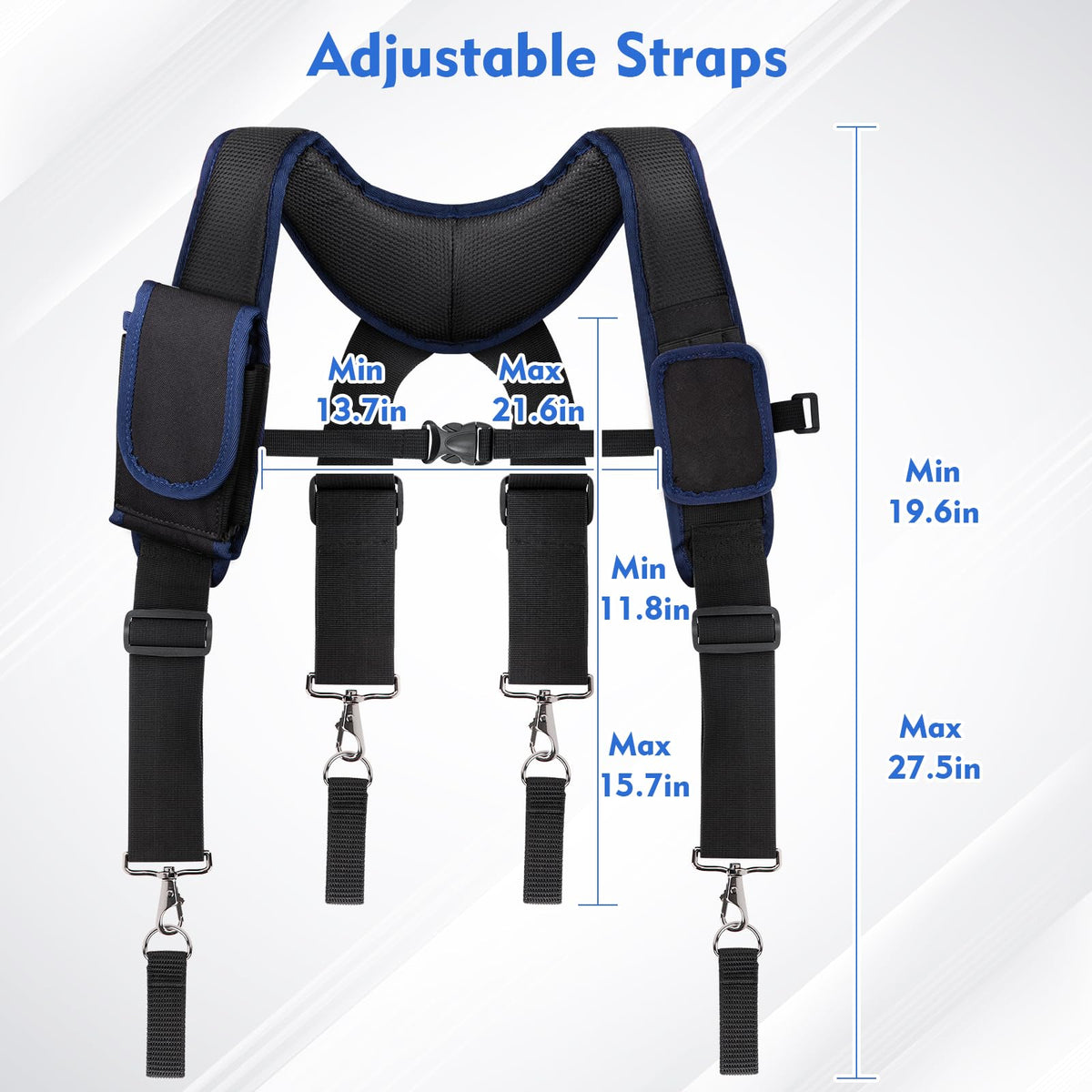 Adjustable Tool Belt with Magnetic Wristband and Pouch Pocket V22020