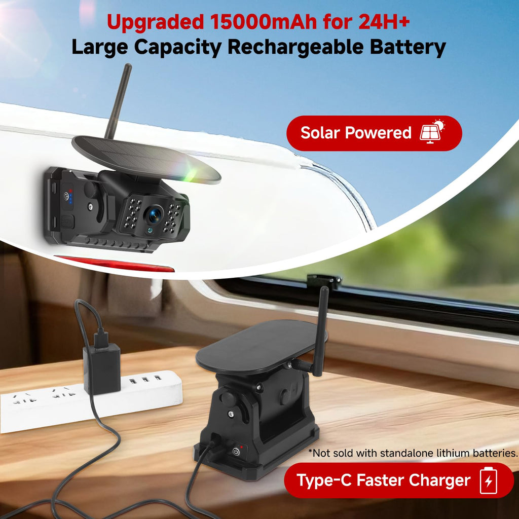 Dual Magnetic Wireless Backup Camera, 7” 1080P HD 4CH DVR Monitor O246678