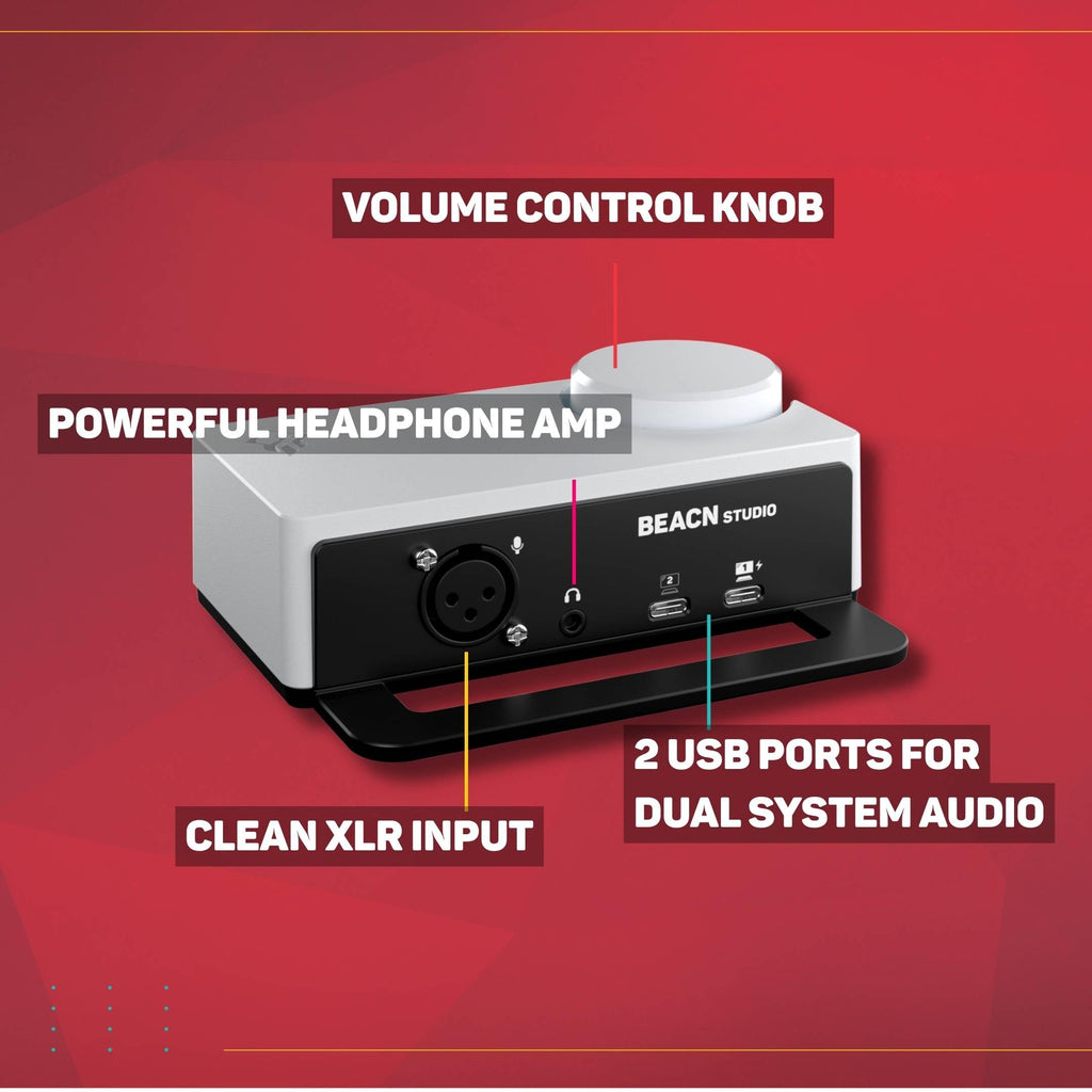 White USB XLR Audio Interface J6224