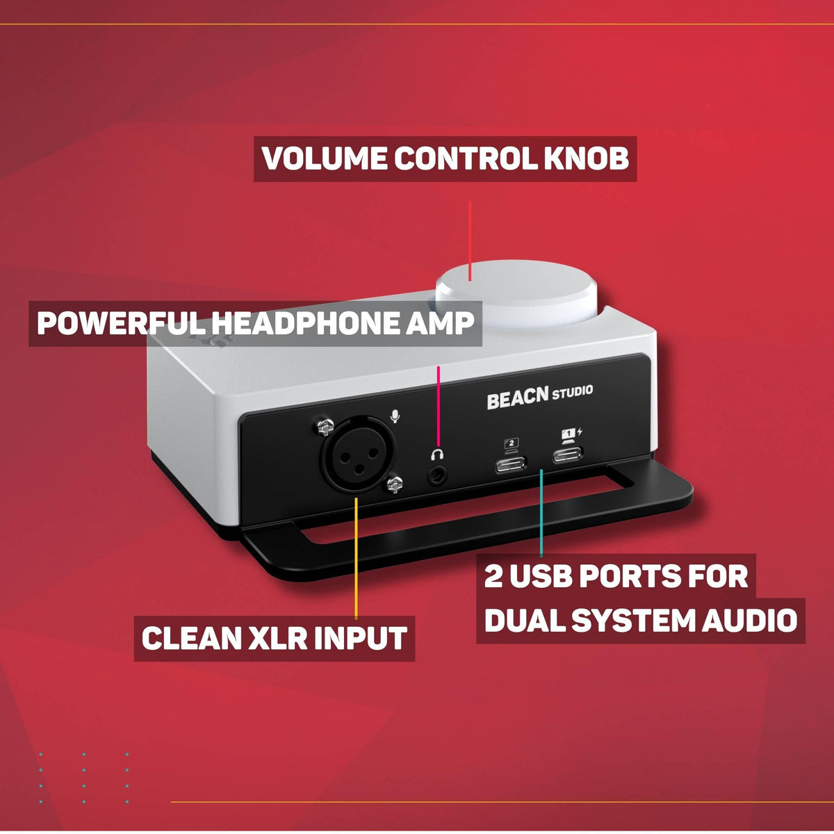White USB XLR Audio Interface J6224