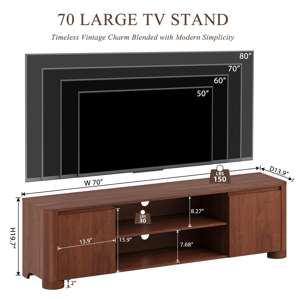70" Walnut TV Stand X319107