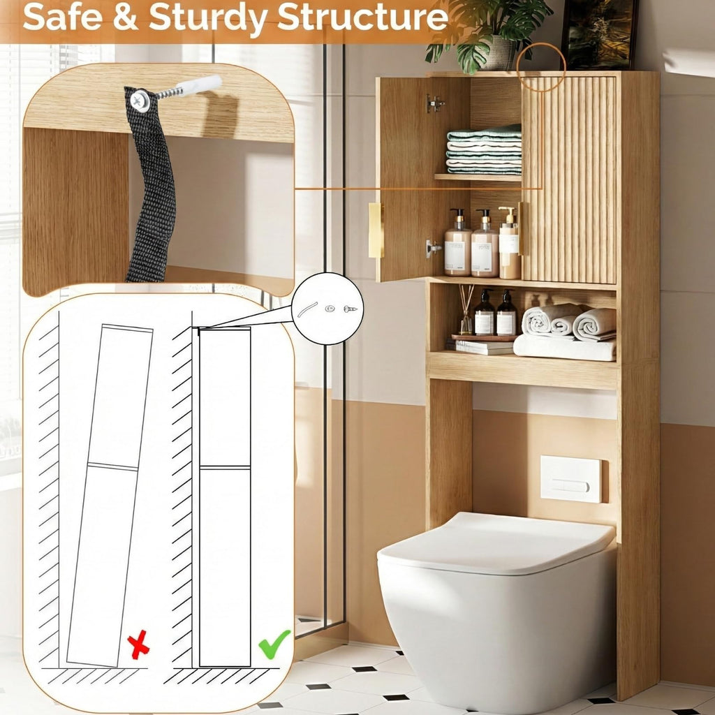 Over The Toilet Storage Cabinet with Adjustable Shelves Z885781
