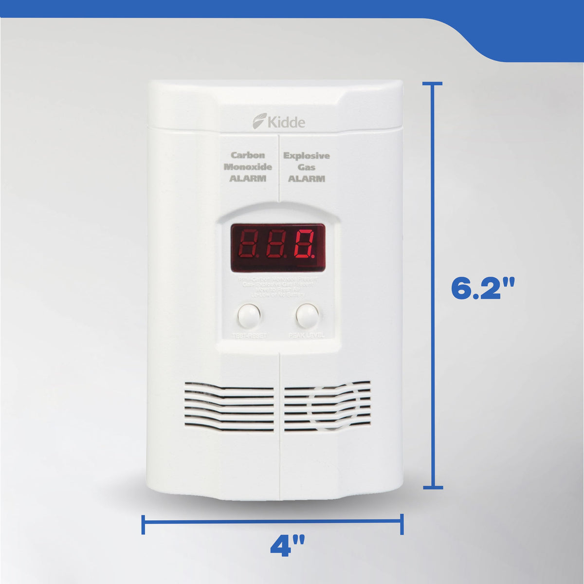 Carbon Monoxide & Explosive Gas Detector, Plug-in with Battery Backup H6087