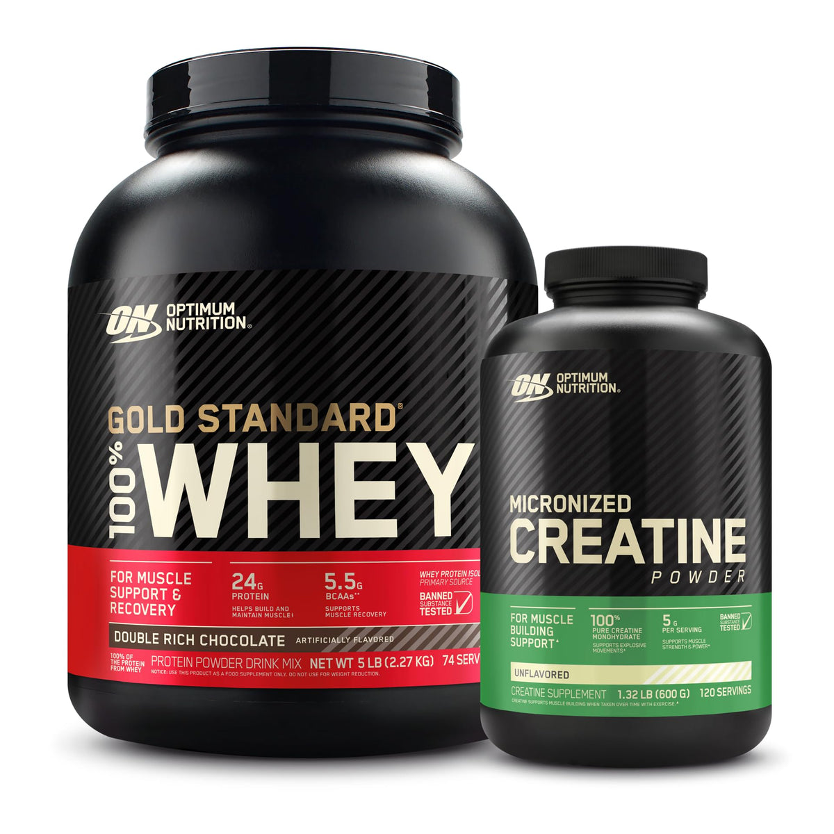 Double Rich Chocolate Whey Protein Powder with Unflavored Creatine Monohydrate V8699
