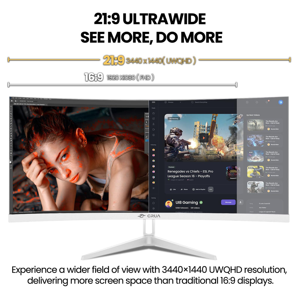 34 Inch 21:9 UWQHD 100Hz IPS Ultrawide Curved Monitor M902