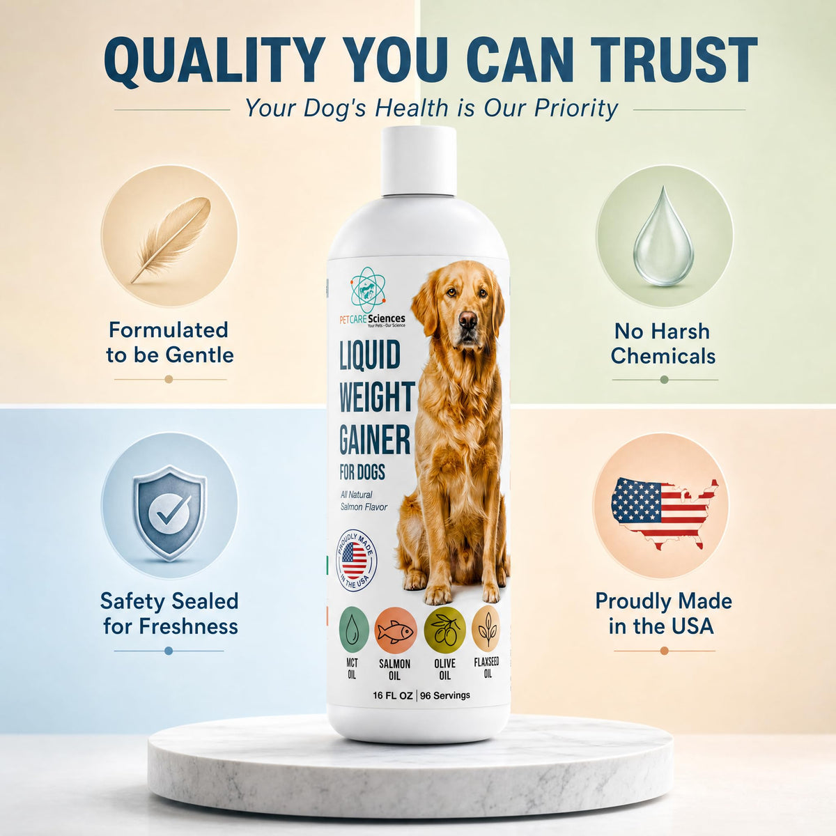 High Calorie Liquid Dog Food Topper with Salmon Oil 16 fl oz J217