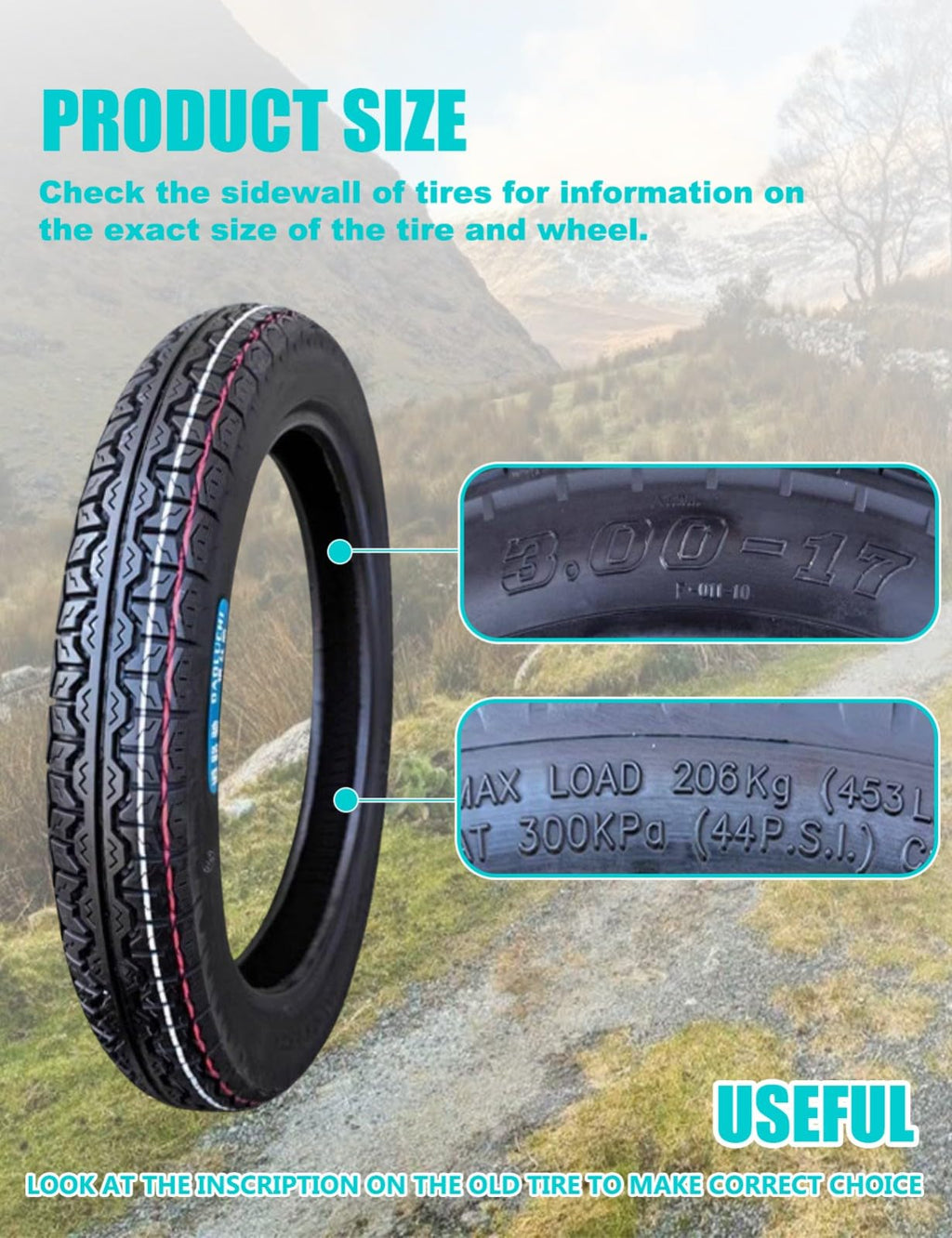 3.00-17 Dirt Bike Tire and Inner Tube Set H752