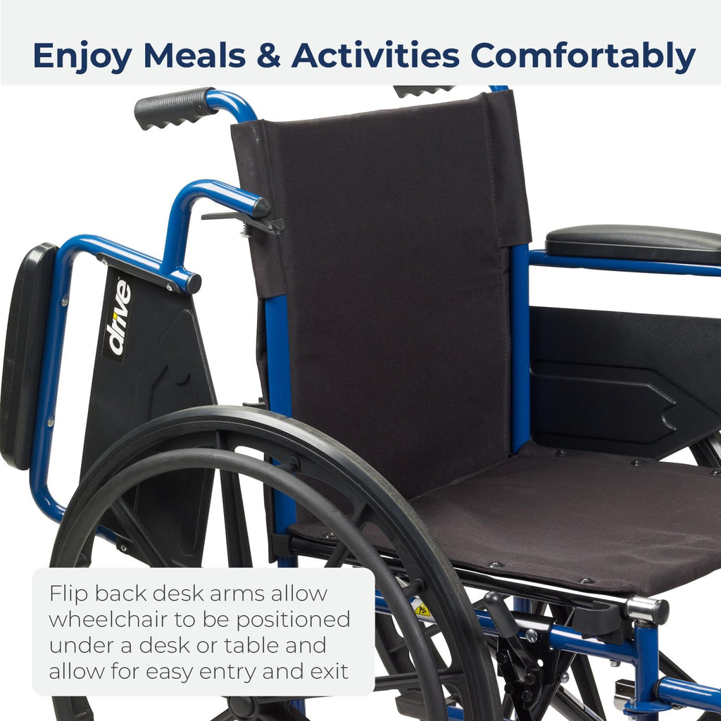Blue Streak Foldable Wheelchair with Leg Rests O830127