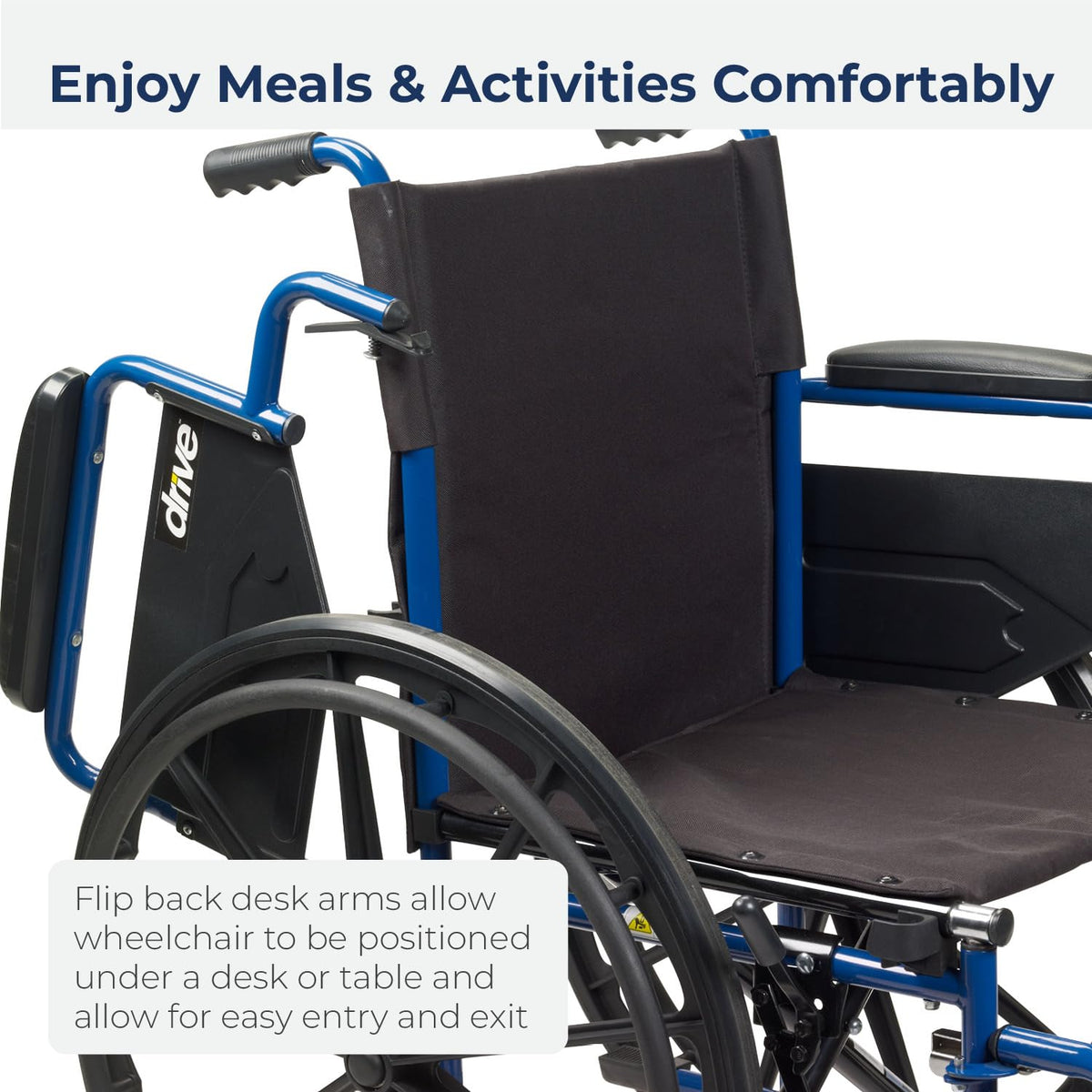 Blue Streak Foldable Wheelchair with Leg Rests O830127