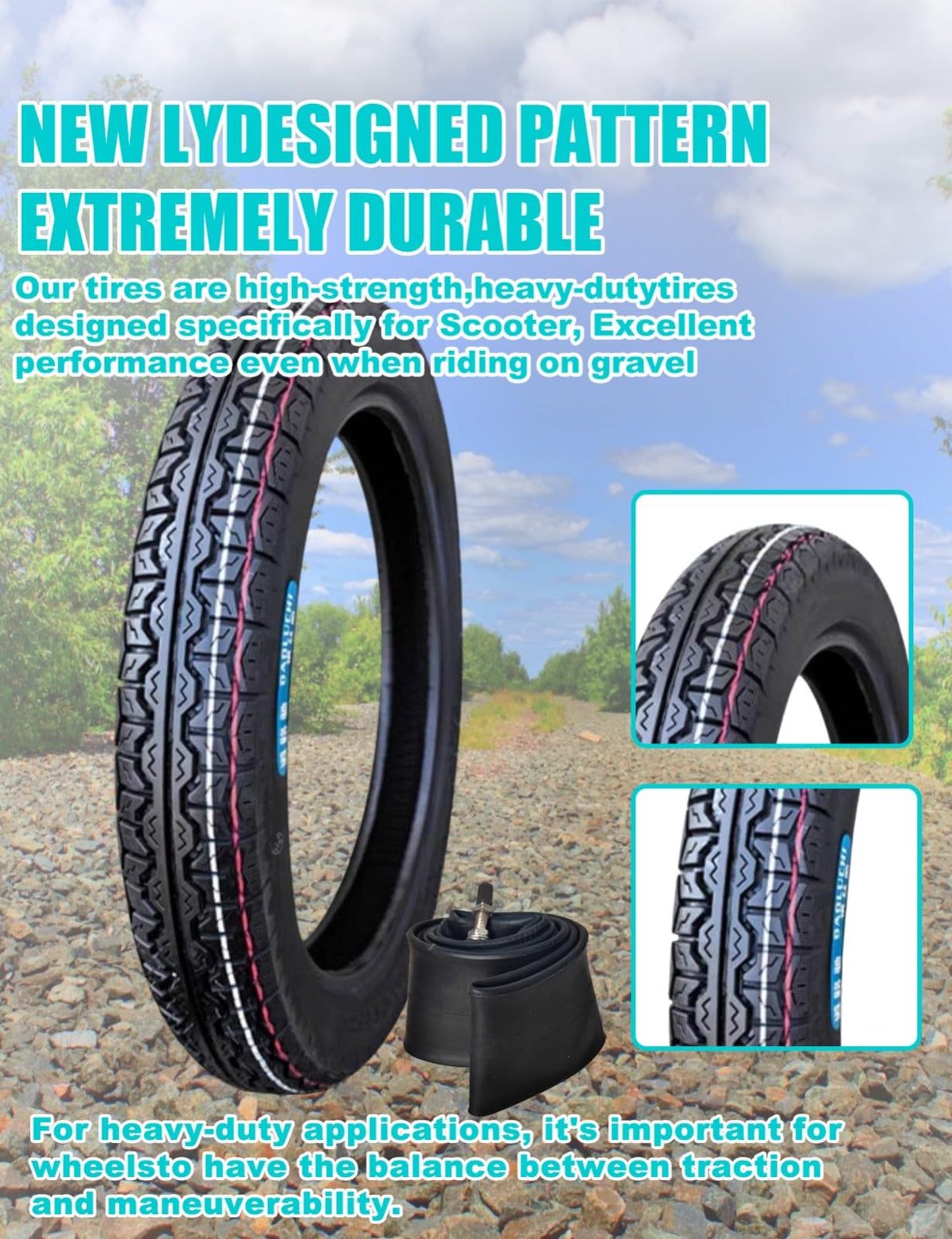 3.00-17 Dirt Bike Tire and Inner Tube Set H752