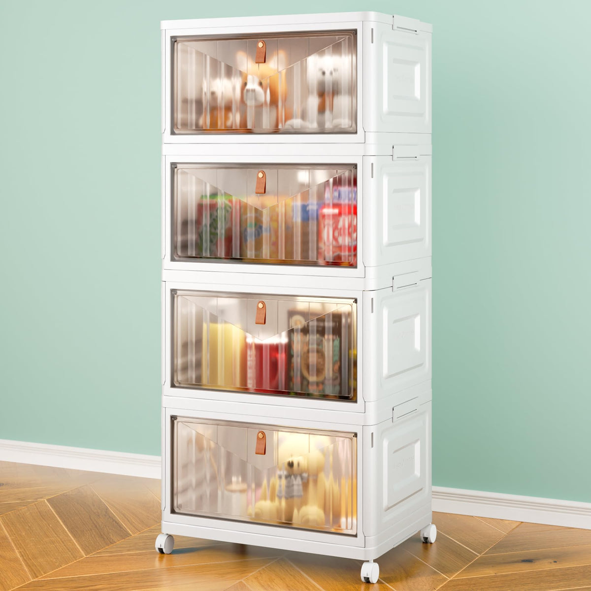 Closet Organizers and Storage with Wheels, 23QT White Y9165
