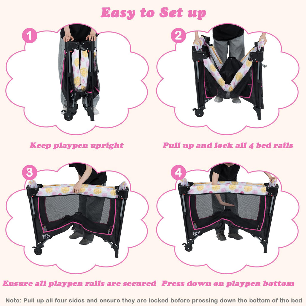 4 in 1 Pink Pack and Play L614
