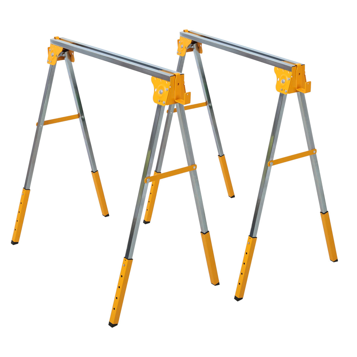 2 Pack Folding Adjustable Height Steel Saw Horses L92039