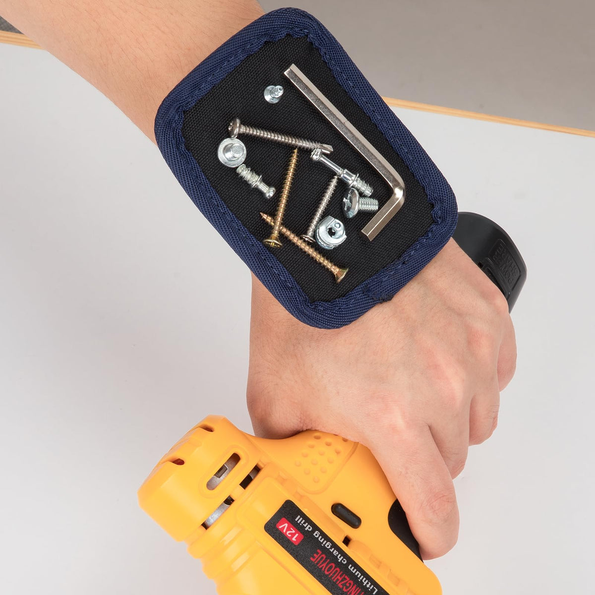 Adjustable Tool Belt with Magnetic Wristband and Pouch Pocket V22020
