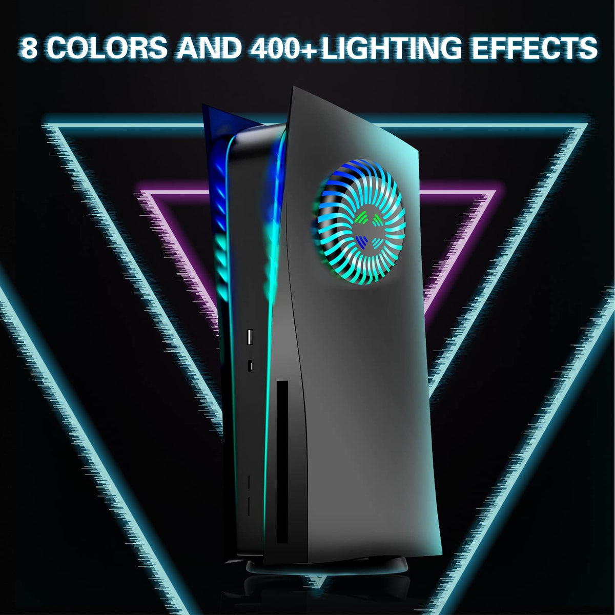 PS5 Faceplates with Cooling Vents LED Lights Black R1140