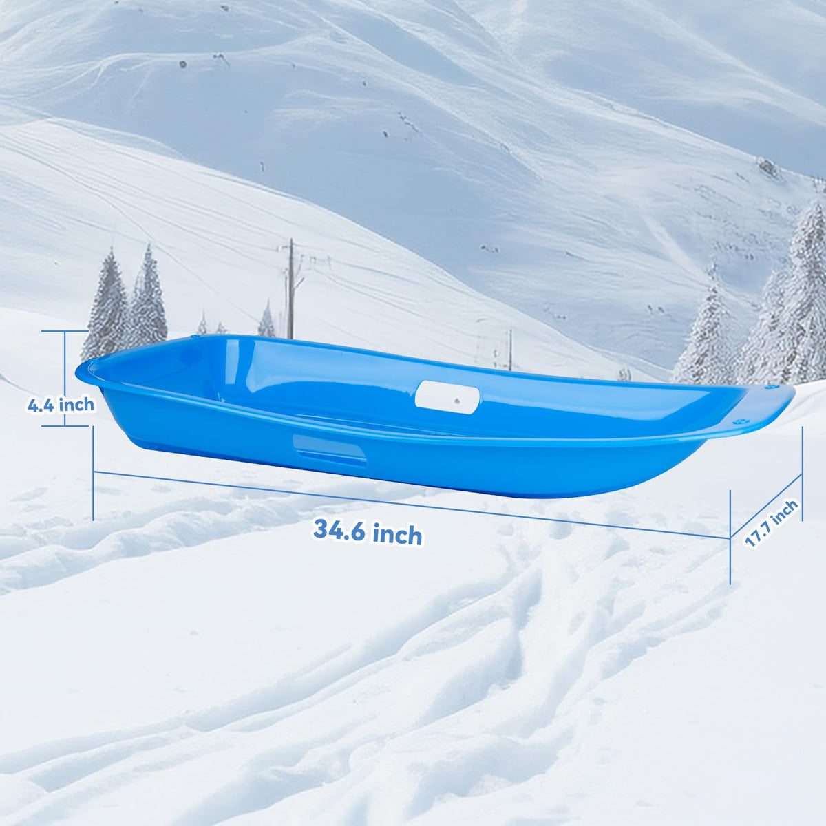 35 inch Plastic Snow Sled with Leash G7899