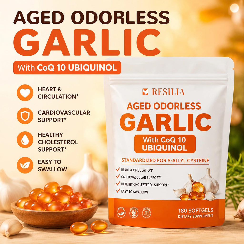 1200mg Odorless Aged Garlic Extract Softgels with CoQ10 O64069