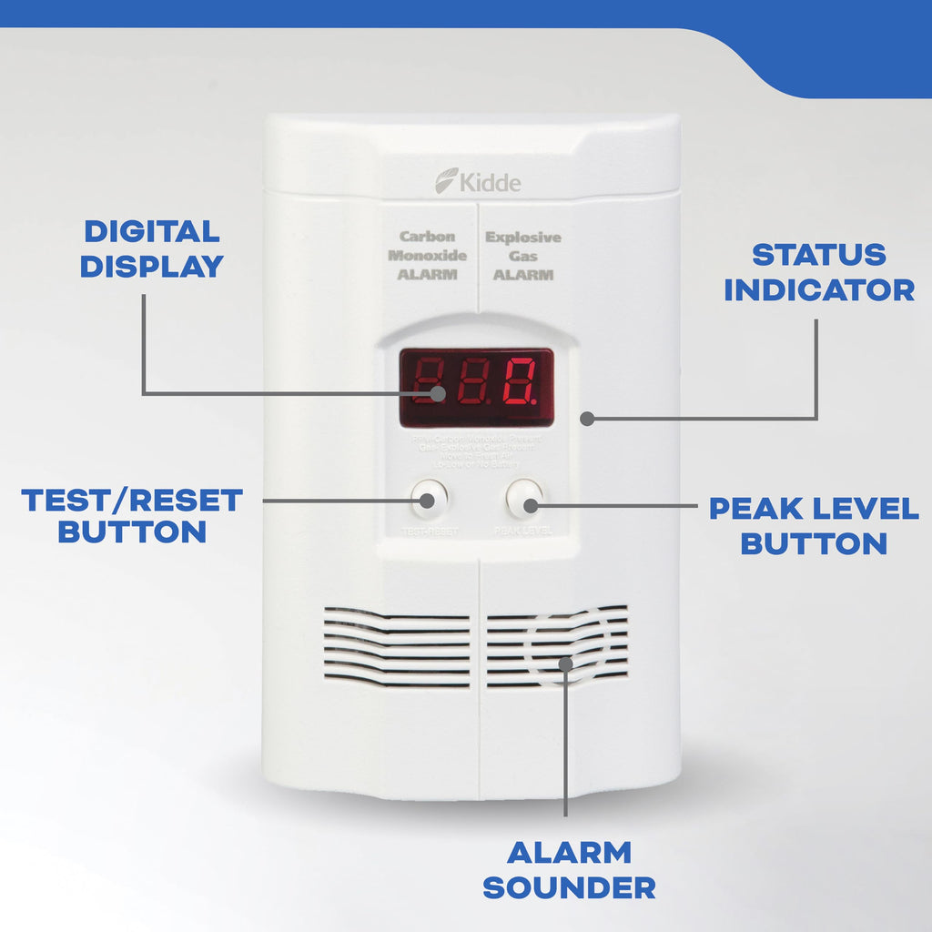 Carbon Monoxide & Explosive Gas Detector, Plug-in with Battery Backup H6087