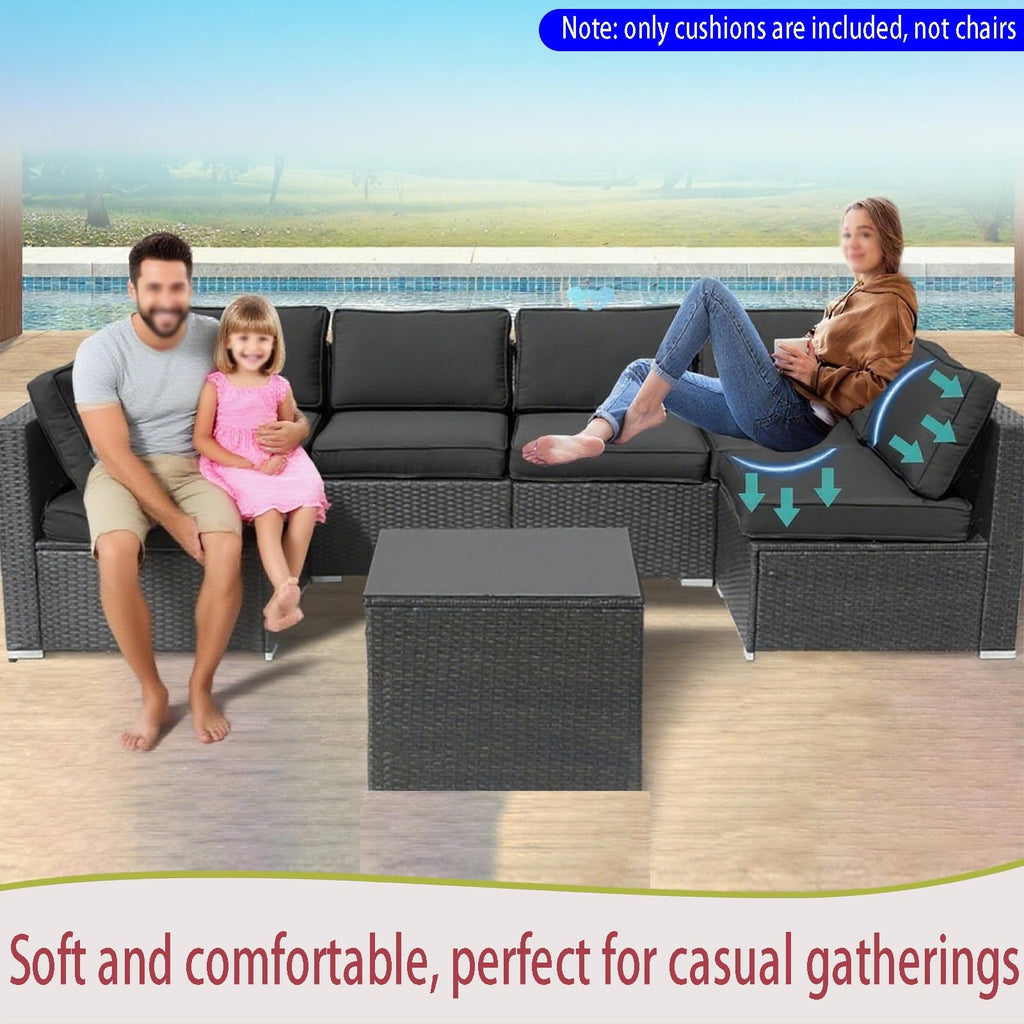 Light Blue 14-Piece Water-Repellent Outdoor Replacement Cushions Set Z16050