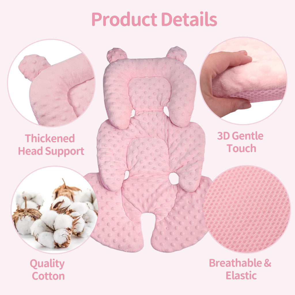 Reversible Carseat Head Body Support Newborn Pink R839026
