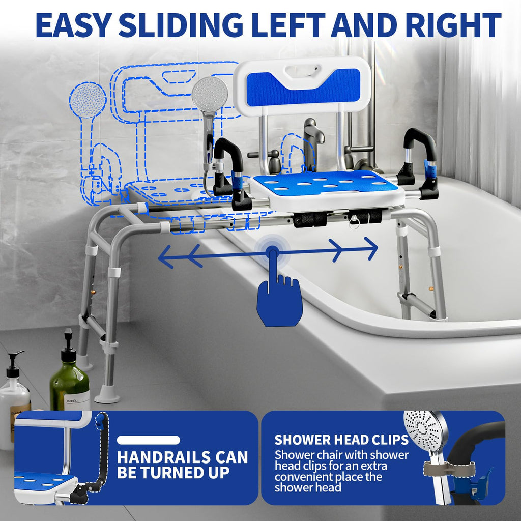 Sliding Shower Chair with Arms and Back I541
