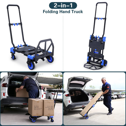 2-in-1 Foldable Hand Truck Dolly 330LB Capacity D683