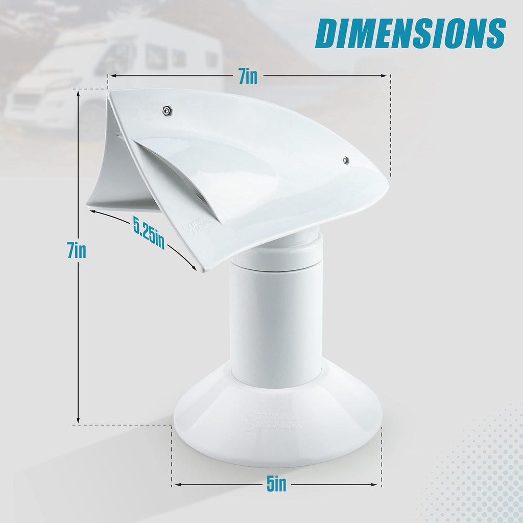 White 1 Pack RV Rotating Sewer Vent L447117