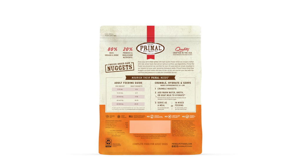 Freeze Dried Raw Dog Food Nuggets Beef 30 oz M23053