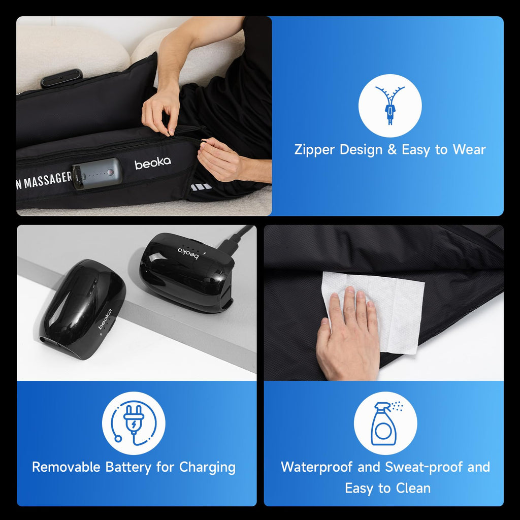 Cordless Air Compression Leg Massager with 3 Modes J29830