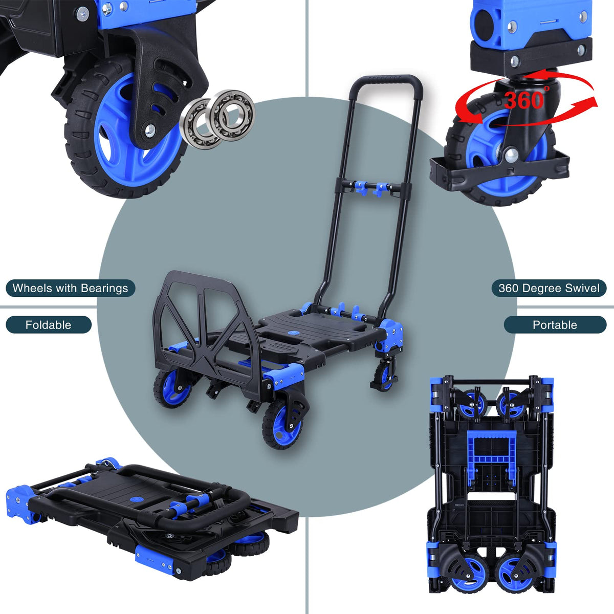 2-in-1 Foldable Hand Truck Dolly 330LB Capacity D683