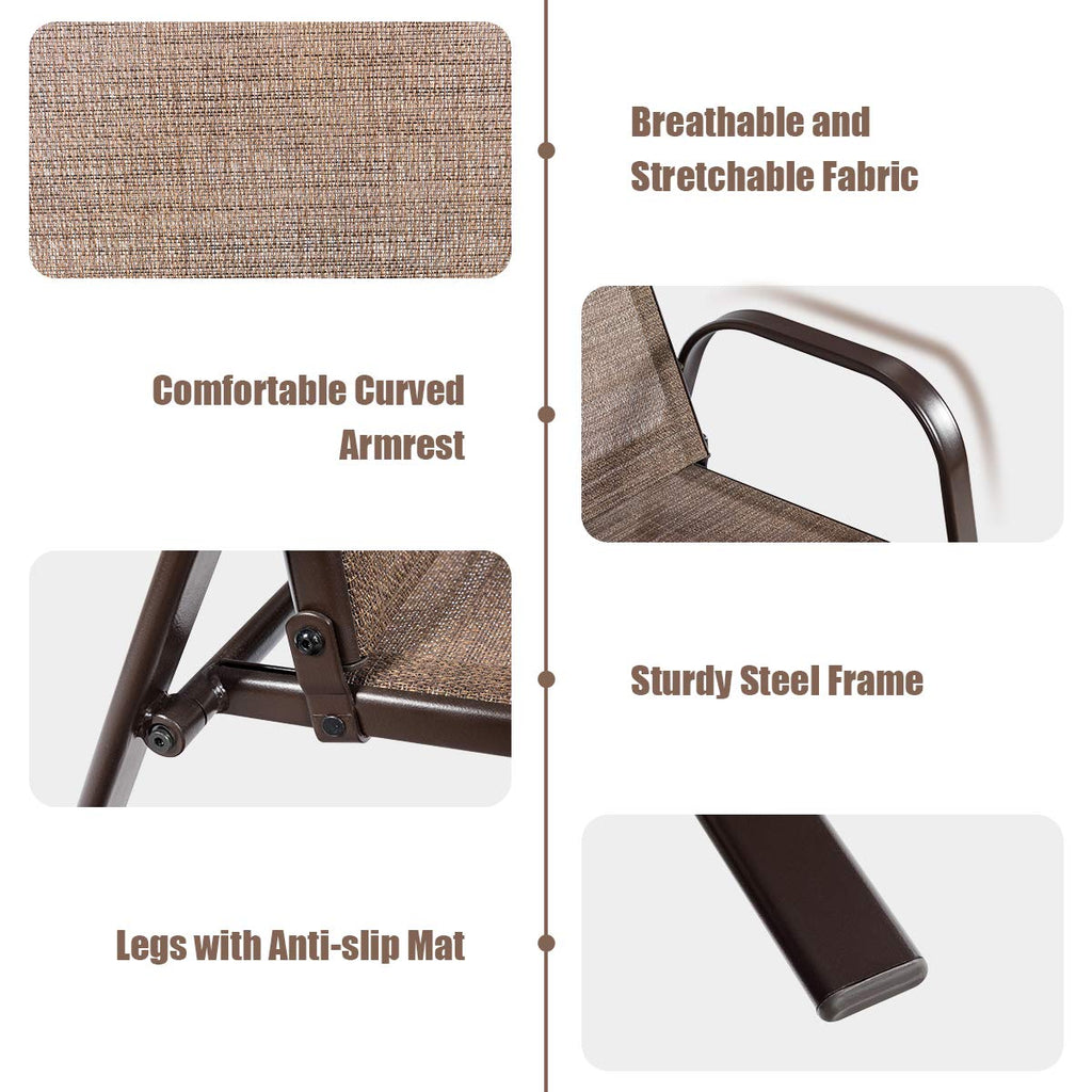 2 Piece Outdoor Patio Chairs with Breathable Fabric O771725