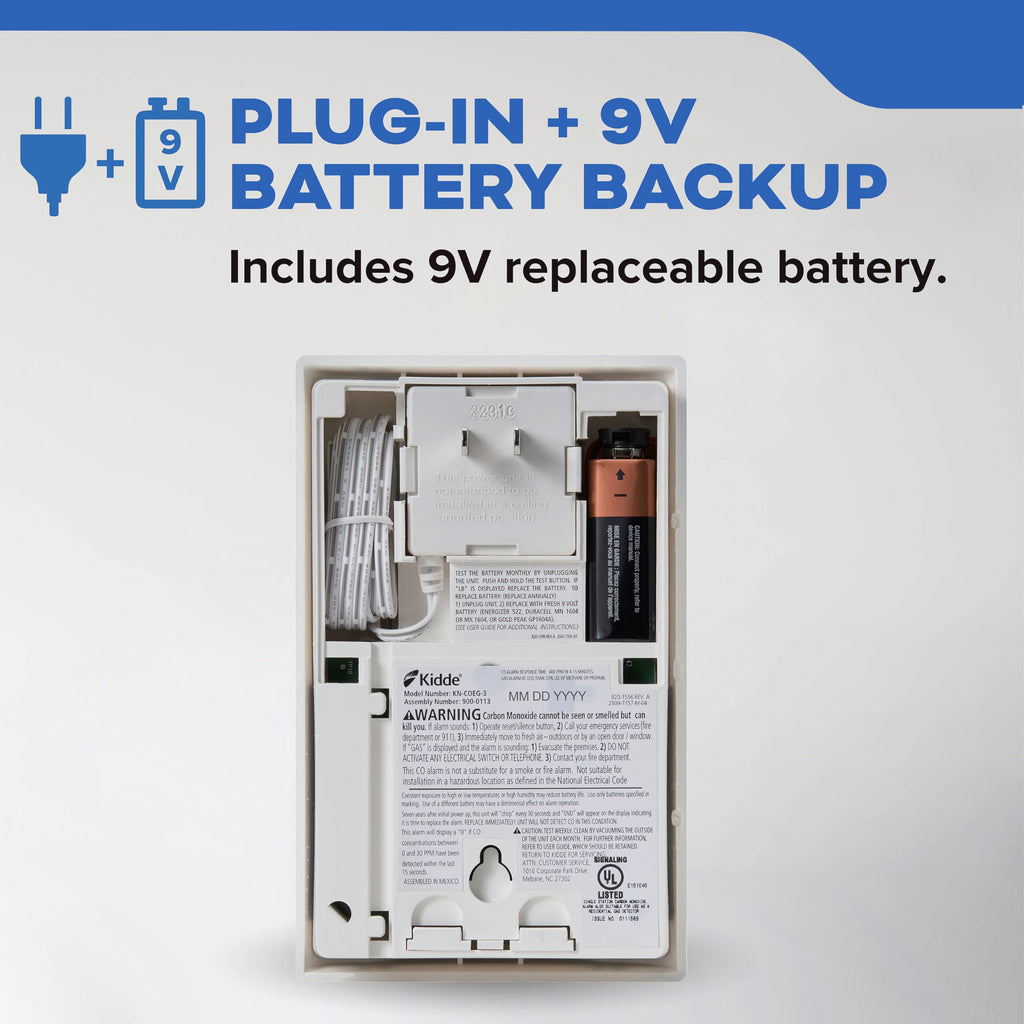 Carbon Monoxide & Explosive Gas Detector, Plug-in with Battery Backup H6087