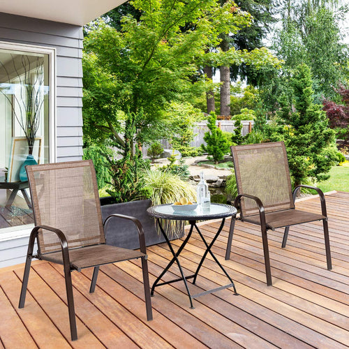 2 Piece Outdoor Patio Chairs with Breathable Fabric O771725