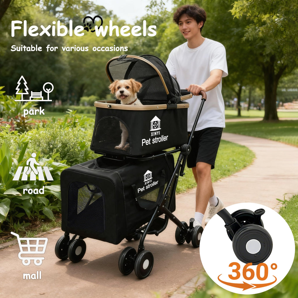 XL Extra-Large Double Pet Stroller with Weather Cover B63628